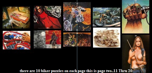 there are 10 biker puzzles on each page this is page two..11 Thru 20